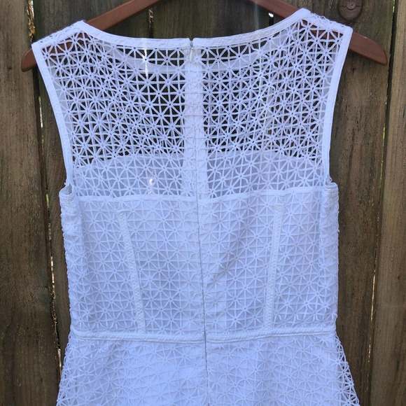 Escada Lace White Dress Fitted Bodice A Line US 8 - Picture 9 of 15